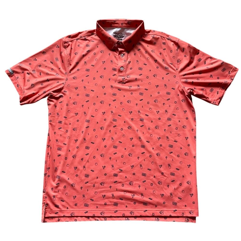 Straight Down Polo Shirt Mens/Teen Coral Size XL Golf Palmetto Dunes Hilton Head